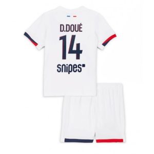 Paris Saint-Germain Desire Doue #14 PSG Away Stadium Kit for Kids 2025-26 On Sale