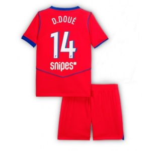 Paris Saint-Germain Desire Doue #14 PSG Third Stadium Kit for Kids 2025-26 On Sale