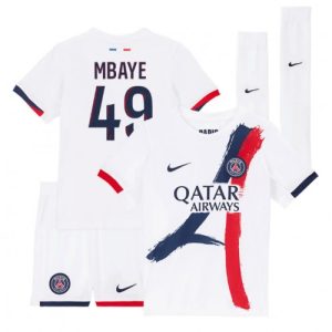 Paris Saint-Germain Ibrahim Mbaye #49 PSG Away Stadium Kit for Kids 2025-26 On Sale