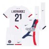 Paris Saint-Germain Lucas Hernandez #21 PSG Away Stadium Kit for Kids 2025-26 On Sale