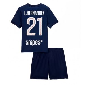 Paris Saint-Germain Lucas Hernandez #21 PSG Home Stadium Kit for Kids 2025-26 On Sale
