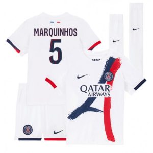 Paris Saint-Germain Marquinhos #5 PSG Away Stadium Kit for Kids 2025-26 On Sale