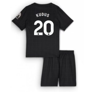 Tottenham Hotspur Mohammed Kudus #20 Cheap Away Stadium Kit for Kids 2025-26 Short Sleeve Sale (+ pants)