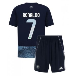 Al-Nassr Cristiano Ronaldo #7 Cheap Away Stadium Kit for Kids 2025-26 On Sale