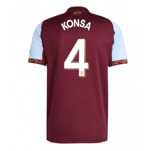 Aston Villa Ezri Konsa #4 Cheap Home Stadium Shirt 2025-26 UK Sale