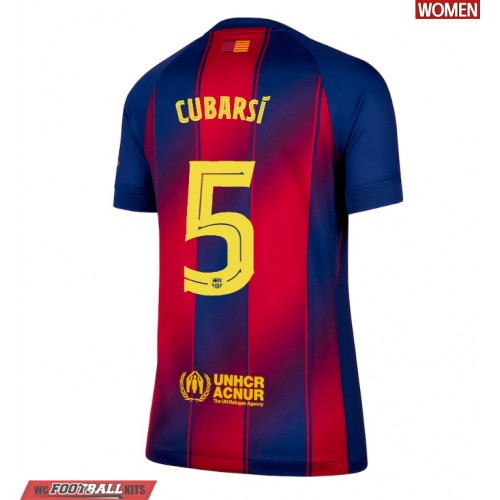 Barcelona Pau Cubarsi #5 Cheap Home Stadium Shirt for Women 2025-26 UK Sale
