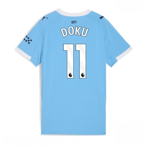Manchester City Jeremy Doku #11 Cheap Home Stadium Shirt for Women 2025-26 UK Sale