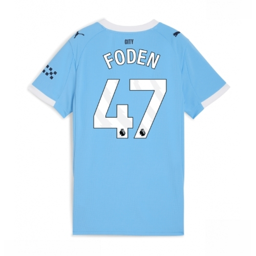 Manchester City Phil Foden #47 Cheap Home Stadium Shirt for Women 2025-26 UK Sale