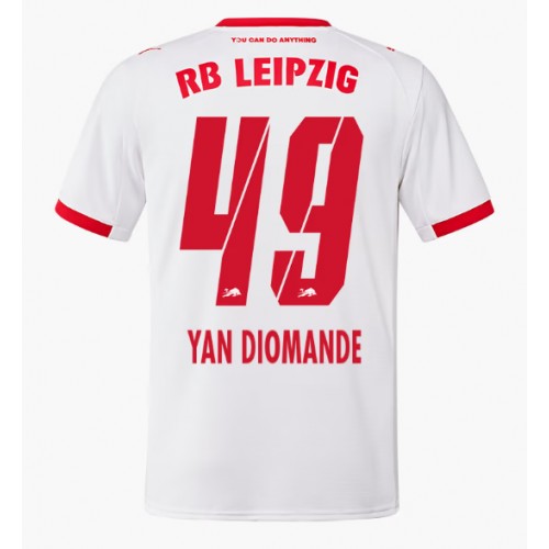 RB Leipzig Yan Diomande #49 Cheap Home Stadium Shirt 2025-26 for Men