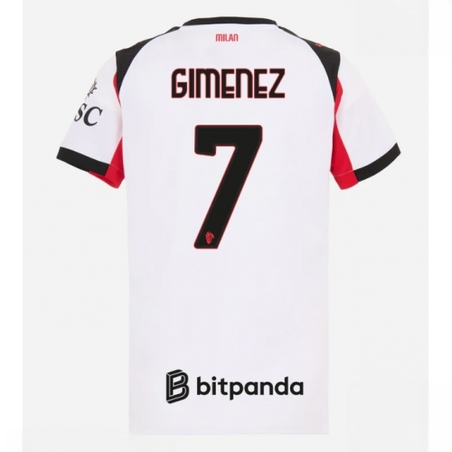 AC Milan Santiago Gimenez #7 Cheap Away Stadium Shirt for Women 2025-26 On Sale