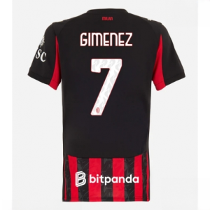 AC Milan Santiago Gimenez #7 Cheap Home Stadium Shirt for Women 2025-26 On Sale