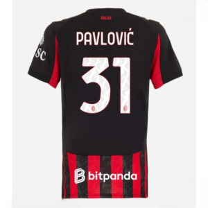 AC Milan Strahinja Pavlovic #31 Cheap Home Stadium Shirt for Women 2025-26 On Sale