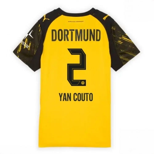 Borussia Dortmund Yan Couto #2 Cheap Home Football Shirt for Women 2025-26 Sale