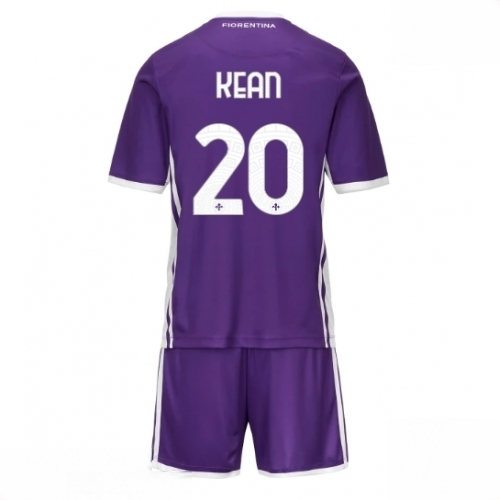 Fiorentina Moise Kean #20 Cheap Home Stadium Kit for Kids 2025-26 Short Sleeve Top & Shorts