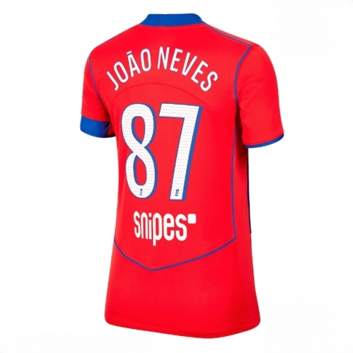 Paris Saint-Germain PSG Joao Neves #87 Cheap Third Football Shirt for Women 2025-26 Sale