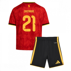 Belgium Timothy Castagne #21 Cheap Home Stadium Kit for Kids World Cup 2026 Set