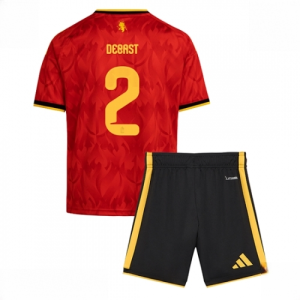 Belgium Zeno Debast #2 Cheap Home Stadium Kit for Kids World Cup 2026 Set