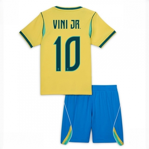 Brazil World Cup 2026 Home Stadium Kit for Kids Vinicius Junior #10 Sale (+ pants)