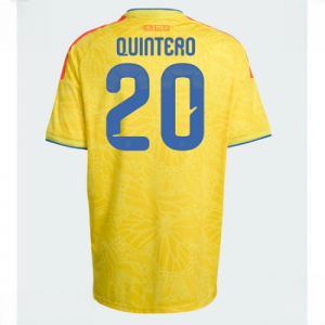 Colombia Juan Fernando Quintero #20 Men Home Stadium Shirt World Cup 2026 Short Sleeve