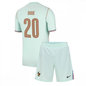 France Desire Doue #20 Cheap Away Stadium Kit for Kids World Cup 2026 Soccer Jerseys