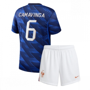 France Eduardo Camavinga #6 Cheap Home Stadium Kit for Kids World Cup 2026 Soccer Jerseys