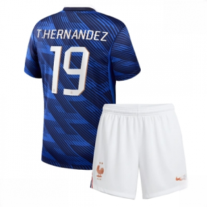 France Theo Hernandez #19 Cheap Home Stadium Kit for Kids World Cup 2026 Soccer Jerseys