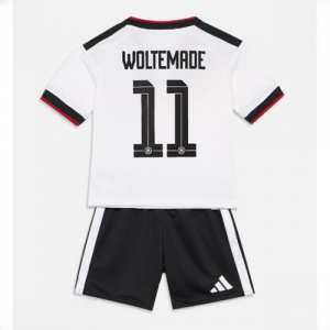 Germany Nick Woltemade #11 Cheap Home Stadium Kit Set for Kids World Cup 2026 Sale