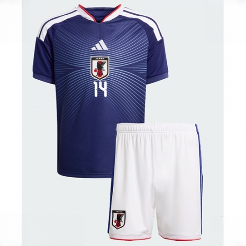 Japan Junya Ito #14 Cheap Home Stadium Kit for Kids World Cup 2026 Jerseys Set - Image 2