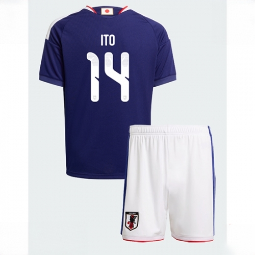 Japan Junya Ito #14 Cheap Home Stadium Kit for Kids World Cup 2026 Jerseys Set