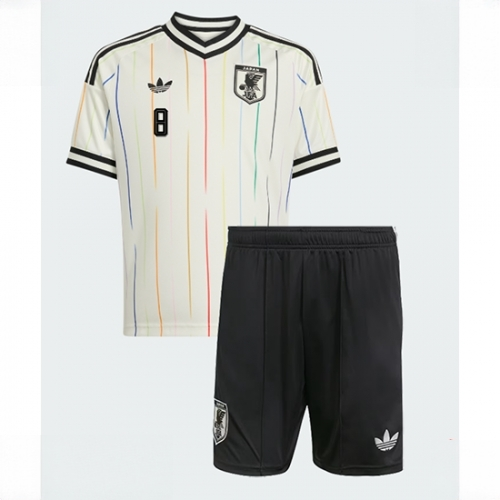 Japan Takumi Minamino #8 Cheap Away Stadium Kit for Kids World Cup 2026 Jerseys Set - Image 2