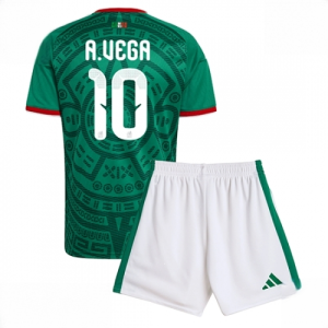 Mexico Alexis Vega #10 Cheap Home Stadium Kit for Kids World Cup 2026 Sale (+ pants)
