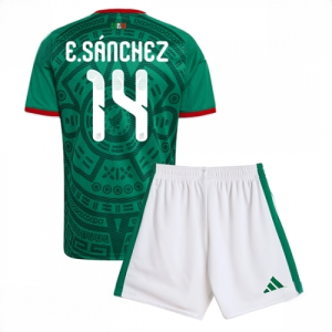 Mexico Erick Sanchez #14 Cheap Home Stadium Kit for Kids World Cup 2026 Sale (+ pants)