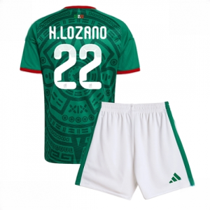 Mexico Hirving Lozano #22 Cheap Home Stadium Kit for Kids World Cup 2026 Sale (+ pants)