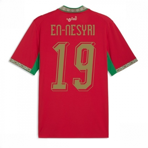 Morocco Youssef En-Nesyri #19 Men Home Stadium Shirt World Cup 2026 Short Sleeve