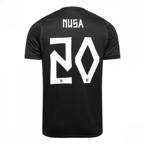 Norway World Cup 2026 Away Stadium Shirt Antonio Nusa #20 Black For Men