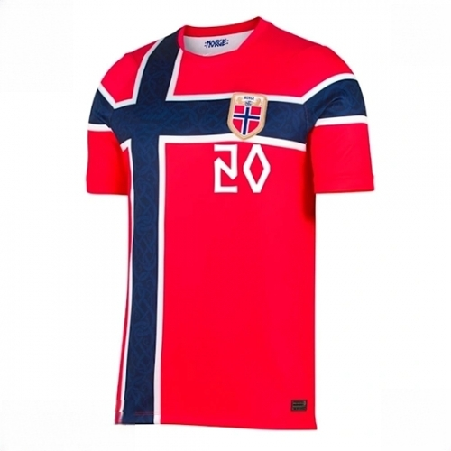 Norway World Cup 2026 kit Antonio Nusa #20 Men Home Stadium Shirt Short Sleeve