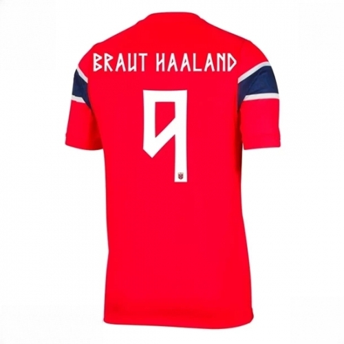 Buy Men's Norway World Cup 2026 kits Erling Haaland #9 Home Stadium Shirt Short Sleeve