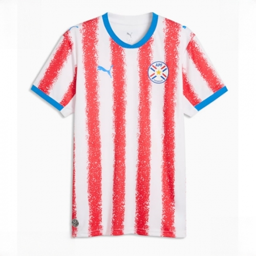 Paraguay Men Home Stadium Shirt World Cup 2026 Short Sleeve