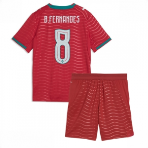 Portugal Bruno Fernandes #8 Cheap Home Stadium Kit for Kids World Cup 2026 Soccer Jerseys