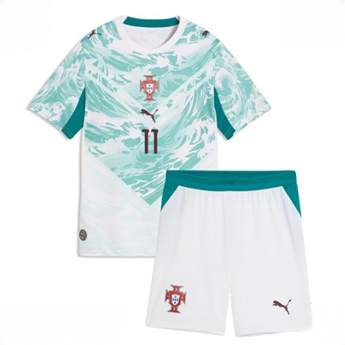 Portugal Joao Felix #11 Cheap Away Stadium Kit for Kids World Cup 2026 Soccer Jerseys - Image 2