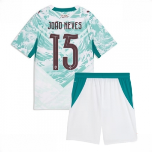 Portugal Joao Neves #15 Cheap Away Stadium Kit for Kids World Cup 2026 Soccer Jerseys