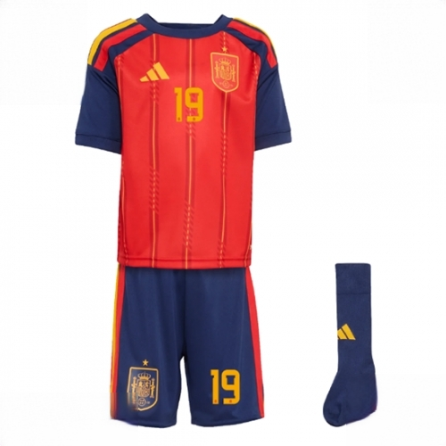 Spain Lamine Yamal #19 Cheap Home Stadium Kit for Kids World Cup 2026 Soccer Jerseys - Image 2