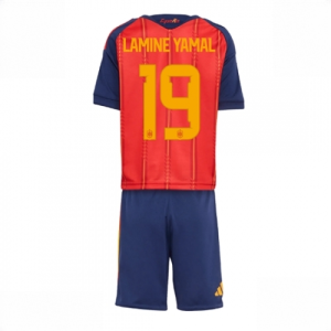 Spain Lamine Yamal #19 Cheap Home Stadium Kit for Kids World Cup 2026 Soccer Jerseys