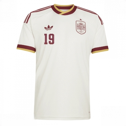 Spain World Cup 2026 Jerseys Lamine Yamal #19 Men Away Stadium Shirt White