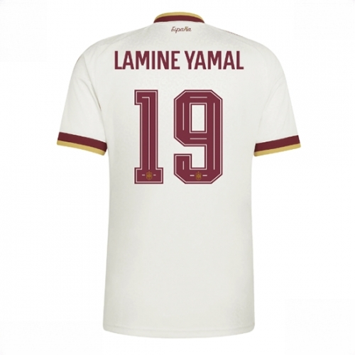 Spain World Cup 2026 Jerseys Lamine Yamal #19 Men Away Stadium Shirt White