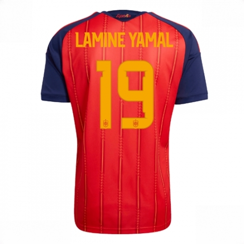 Spain World Cup 2026 Jersey Lamine Yamal #19 Men Home Stadium Shirt Short Sleeve