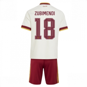Spain Martin Zubimendi #18 Cheap Away Stadium Kit for Kids World Cup 2026 Soccer Jerseys
