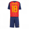 Spain Martin Zubimendi #18 Cheap Home Stadium Kit for Kids World Cup 2026 Soccer Jerseys
