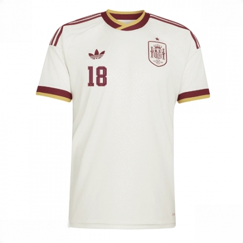 Spain World Cup 2026 Away Jerseys Martin Zubimendi #18 Men's Short Sleeve