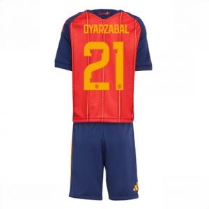 Spain Mikel Oyarzabal #21 Cheap Home Stadium Kit for Kids World Cup 2026 Soccer Jerseys
